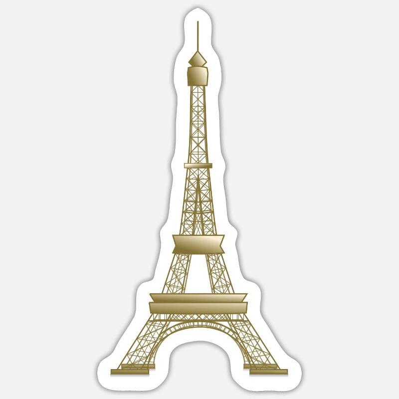 tour Eiffel - Sticker taille S (10 x 10 cm) - blanc mat