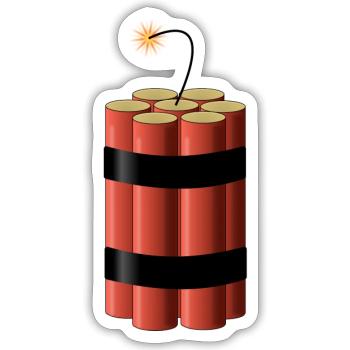 Dynamit - Sticker Größe S (10 x 10 cm) - Mattweiß - Vorne