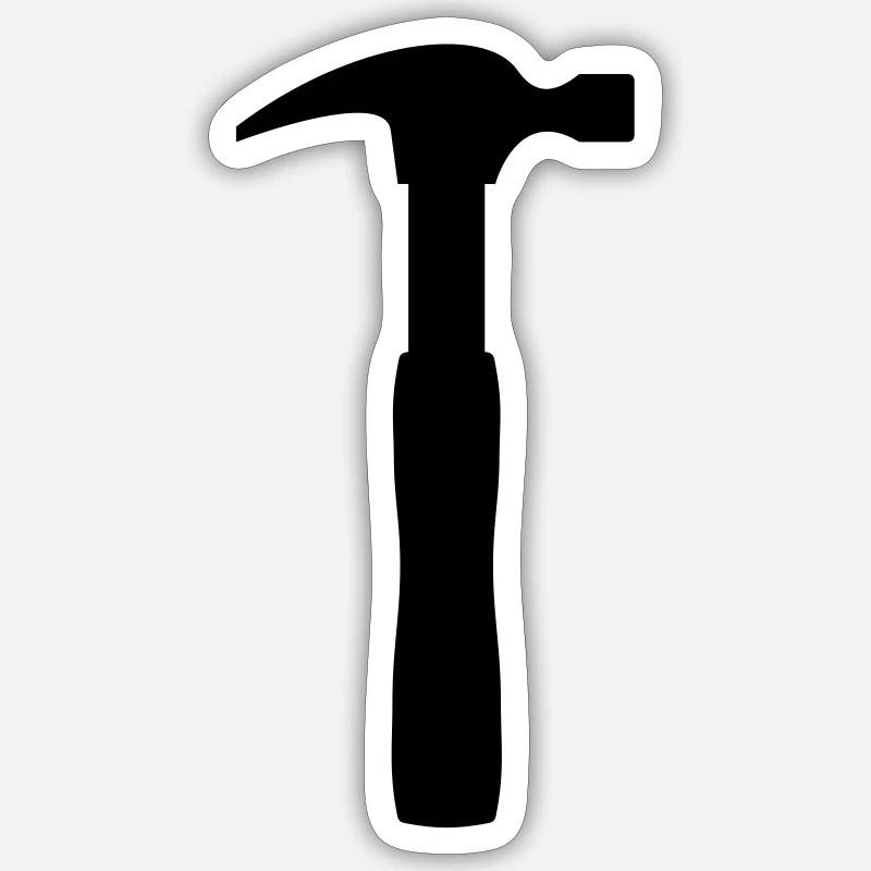 Marteau - Sticker taille S (10 x 10 cm) - blanc mat