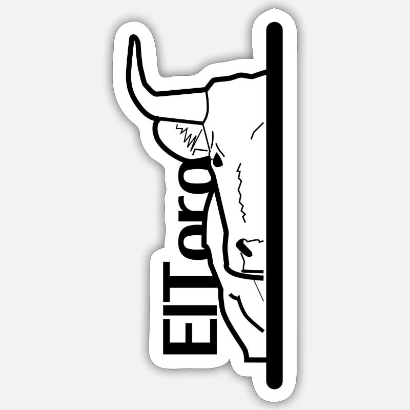 taureau caché - Sticker taille S (10 x 10 cm) - blanc mat