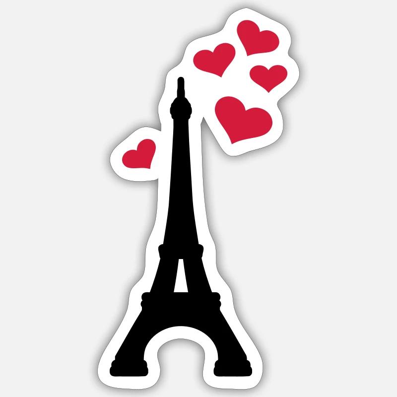 Eiffelturm Paris - Sticker Größe S (10 x 10 cm) - Mattweiß
