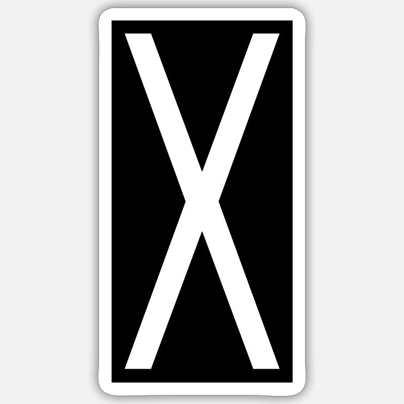 Rechteck X - Sticker Größe S (10 x 10 cm) - Mattweiß