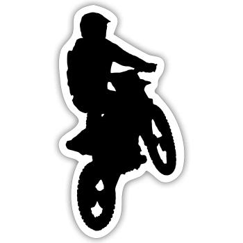 Motocross - Sticker Größe S (10 x 10 cm) - Mattweiß - Vorne