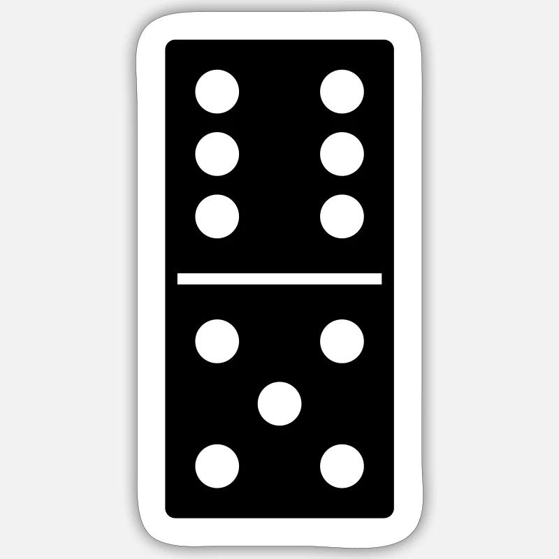 DOMINO STONE 6: 5 - COULEUR VARIABLE - CONCEPTION DE VECTEUR! Sticker taille S (10 x 10 cm)