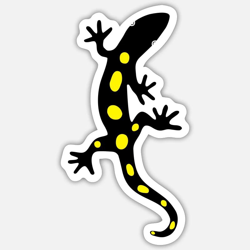 Eidechse Salamander Gecko Feuersalamander - Sticker Größe S (10 x 10 cm) - Mattweiß