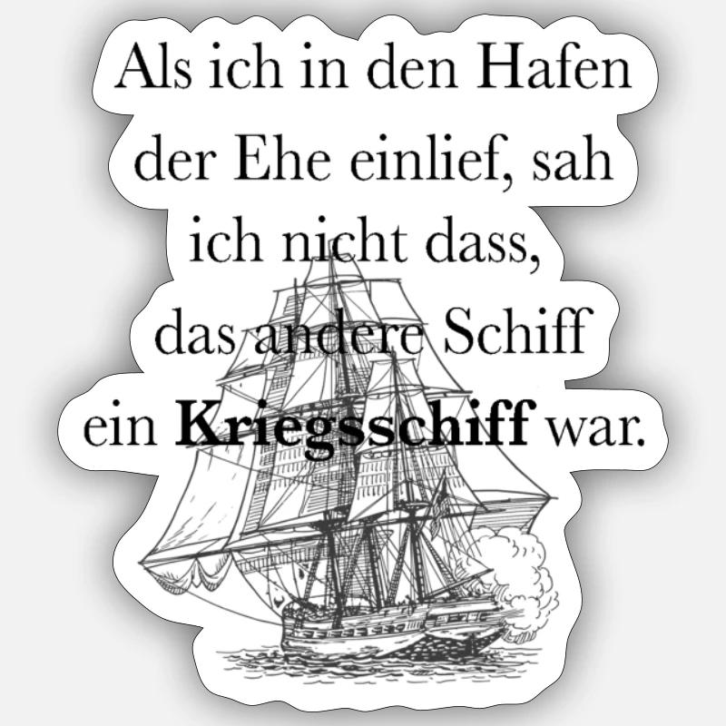 Scheidung - Kriegsschiff Sticker Größe S (10 x 10 cm)
