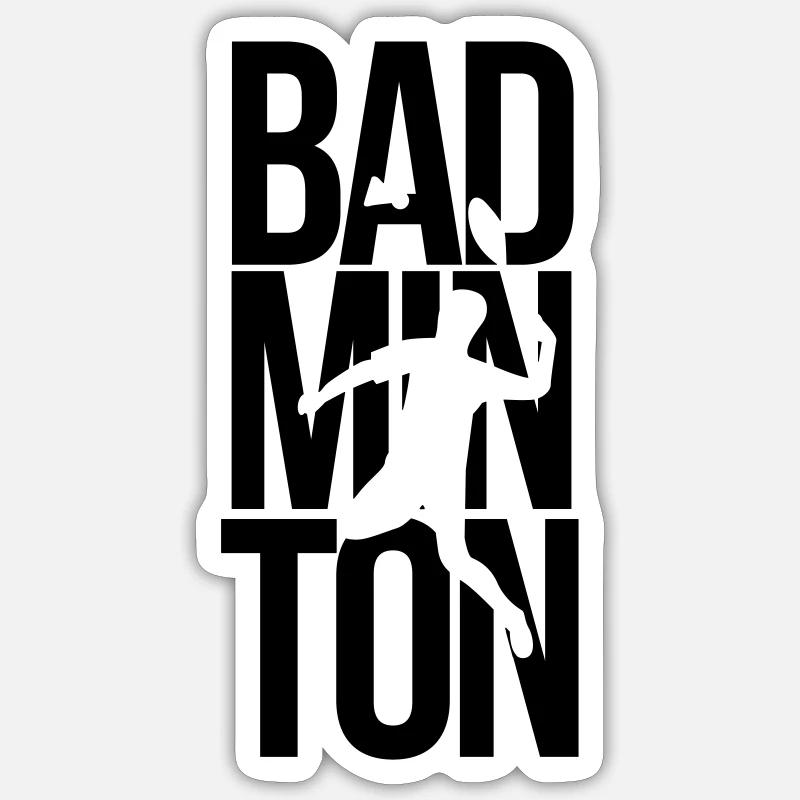 badminton - Sticker størrelse S (10 x 10 cm) - mat hvid