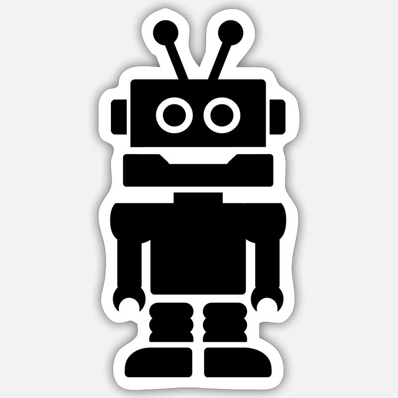 Roboter - Sticker Größe S (10 x 10 cm) - Mattweiß