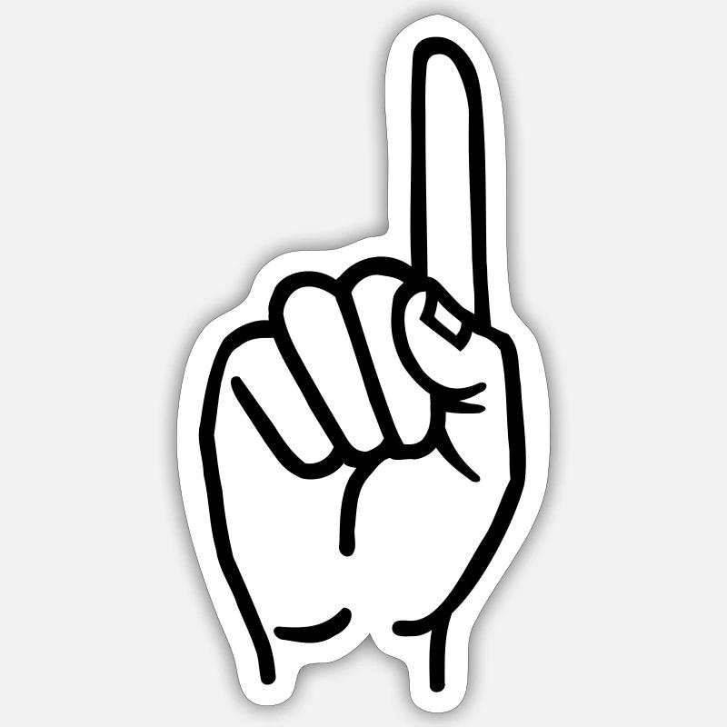 Finger - Sticker Größe S (10 x 10 cm) - Mattweiß