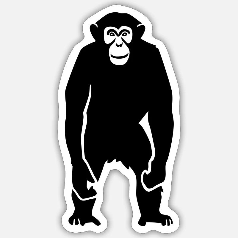 Monkey - Sticker size S (10 x 10 cm) - white matte