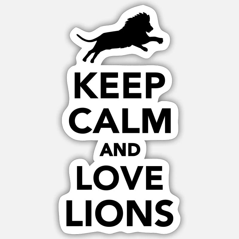 Löwe - Sticker Größe S (10 x 10 cm) - Mattweiß