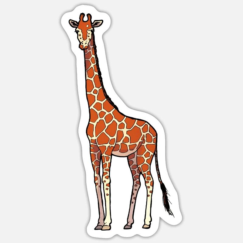 Girafe / Giraffe 02 - Sticker taille S (10 x 10 cm) - blanc mat