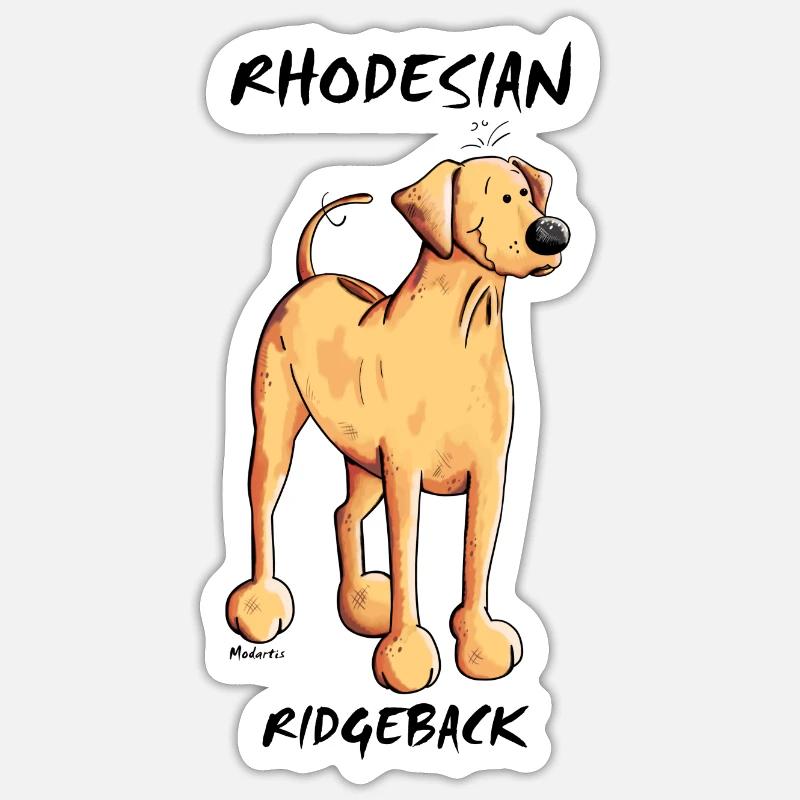 Funny Rhodesian Ridgeback - Sticker Größe S (10 x 10 cm) - Mattweiß