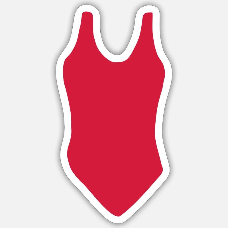 Swimsuit red vector - Sticker size S (10 x 10 cm) - white matte