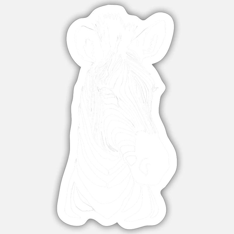 Zebra white - Sticker size S (10 x 10 cm) - white matte