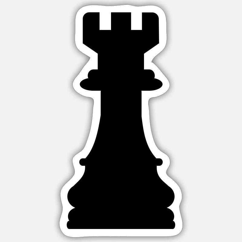 Tour d'echecs - Sticker taille S (10 x 10 cm) - blanc mat