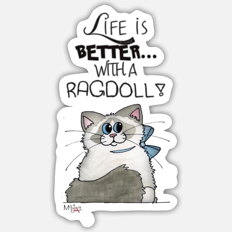 Ragdoll - Sticker size S (10 x 10 cm) - white matte