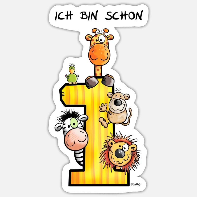 Ich bin schon Eins Sticker Größe S (10 x 10 cm)