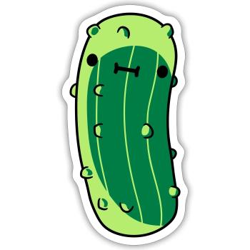 kleine gurke mit - Sticker Größe S (10 x 10 cm) - Mattweiß - Vorne