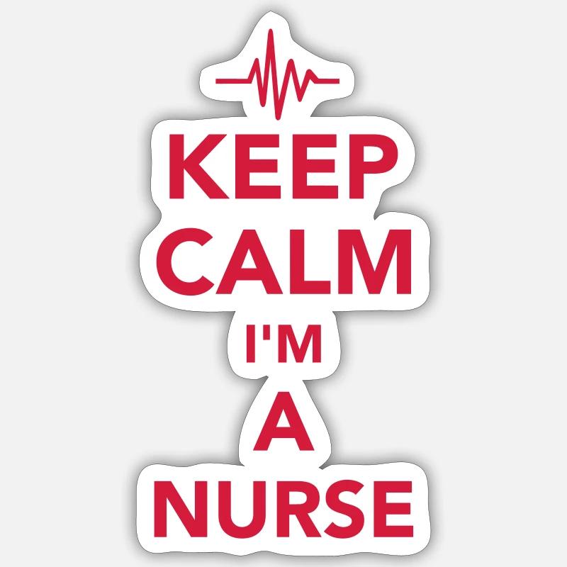 Infirmière - Sticker taille S (10 x 10 cm) - blanc mat