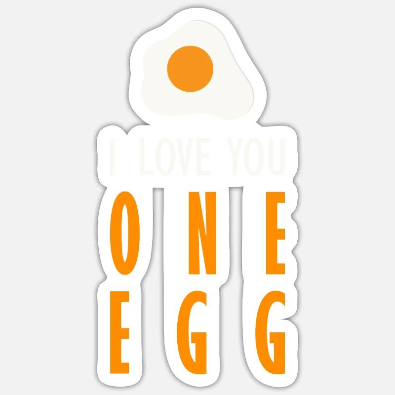 Ich liebe dich ein Ei (dunkel) - Sticker Größe S (10 x 10 cm) - Mattweiß