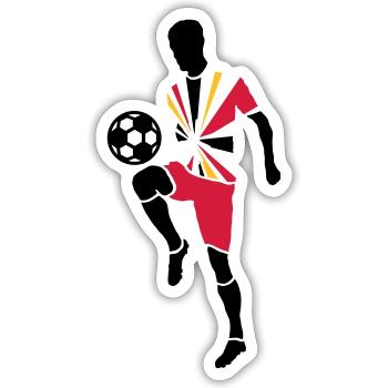 Soccer player with soccer ball - Sticker size S (10 x 10 cm) - white matte - Front