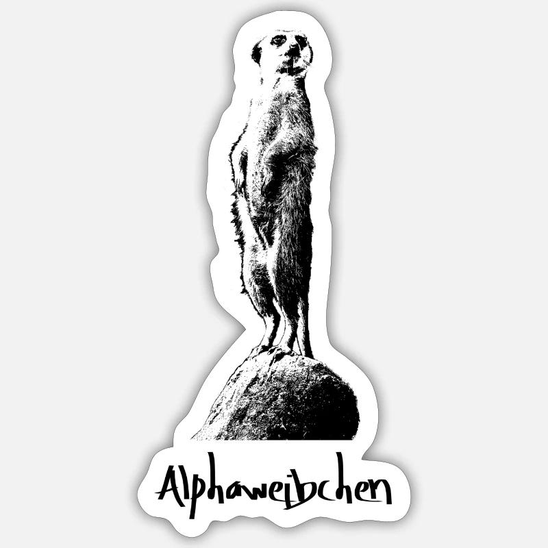 Alphaweibchen - Sticker Größe S (10 x 10 cm) - Mattweiß