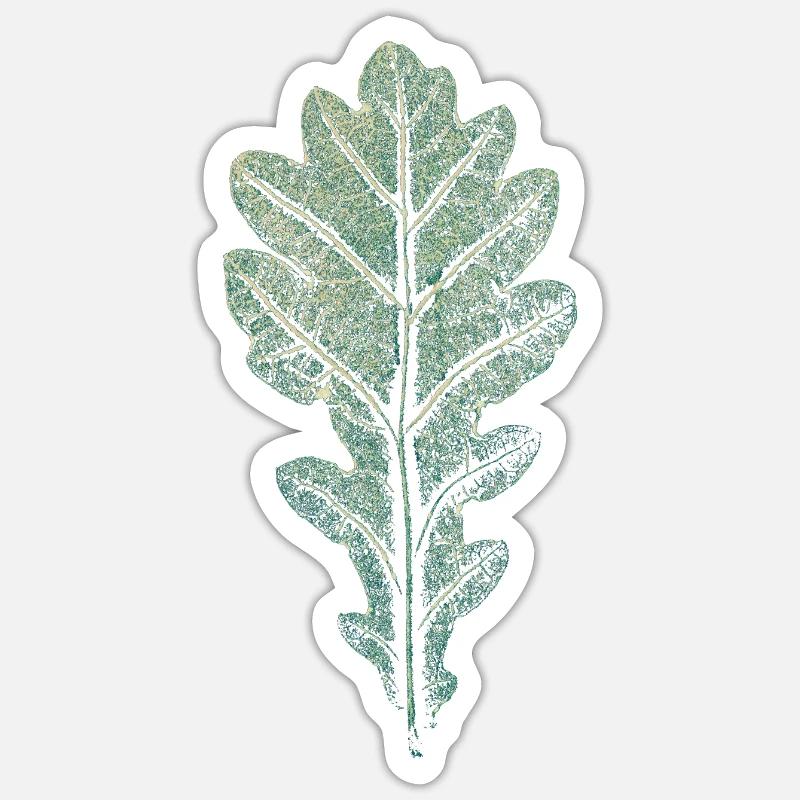 LEAF chêne / impression d'art WALD & Förster Design - Sticker taille S (10 x 10 cm) - blanc mat