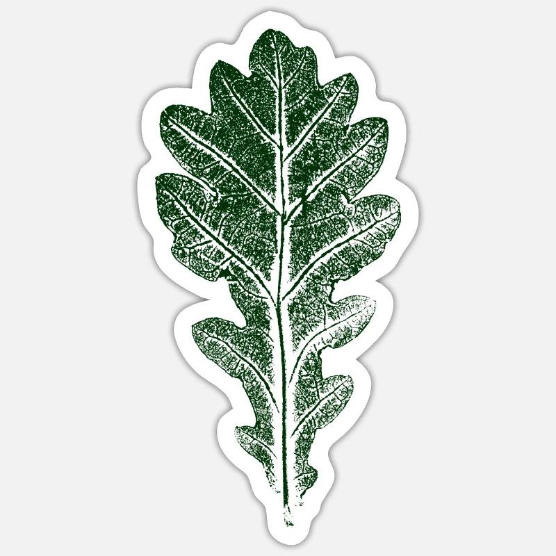 Eichenblatt / BLATT / EICHE Natur & Wald - Sticker Größe S (10 x 10 cm) - Mattweiß