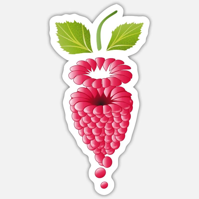 floating pink ripe raspberry Sticker size S (10 x 10 cm)