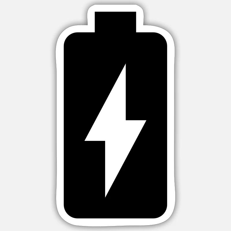 battery charging full - Sticker size S (10 x 10 cm) - white matte