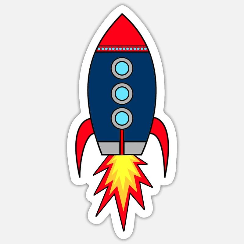 Lancement de fusée Rocketman * - Sticker taille S (10 x 10 cm) - blanc mat