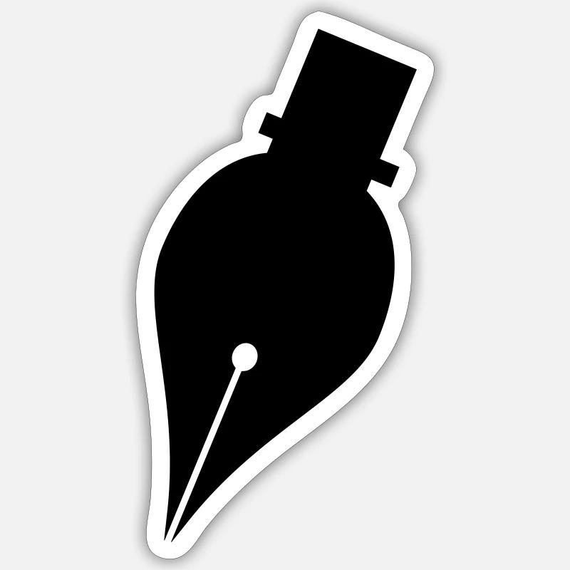 Schreibstift oder Tintenstift-Logo für Schreiber - Sticker Größe S (10 x 10 cm) - Mattweiß