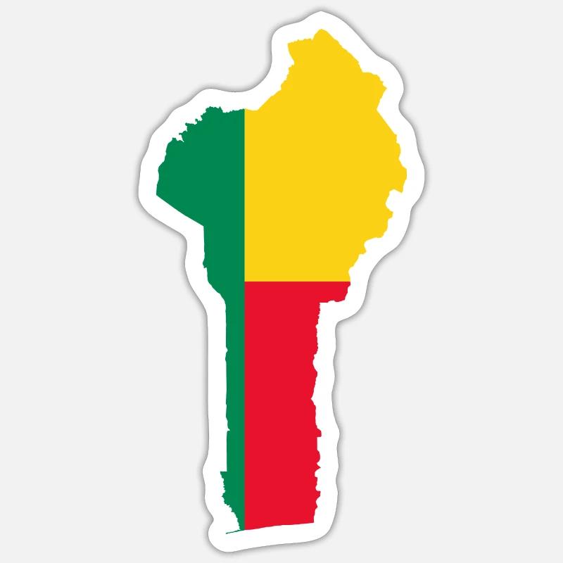 Drapeau Bénin Sticker taille S (10 x 10 cm)