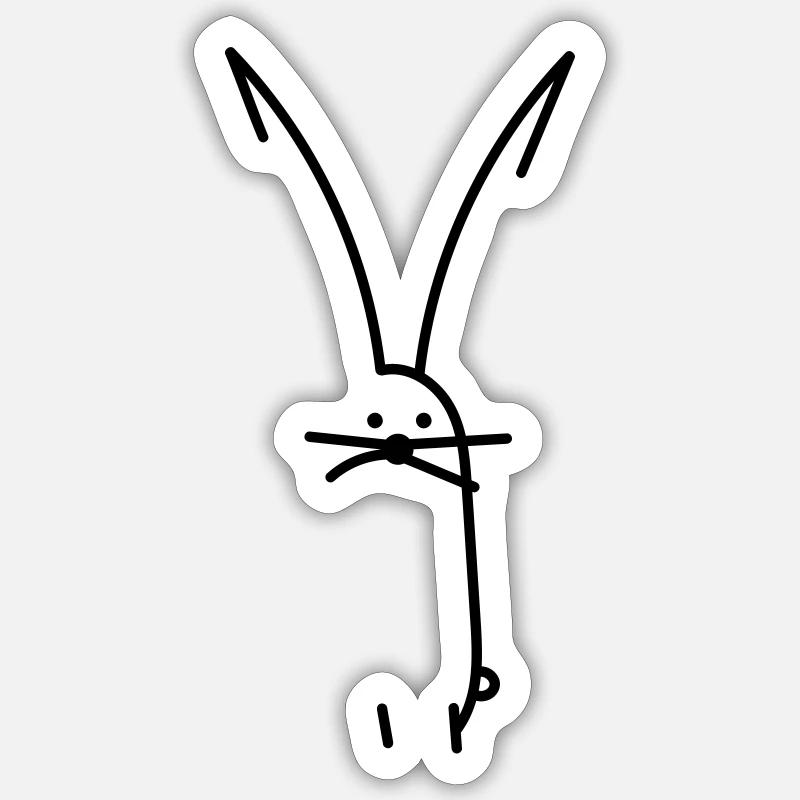 Figurine de bâton de minimalisme de lapin Sticker taille S (10 x 10 cm)