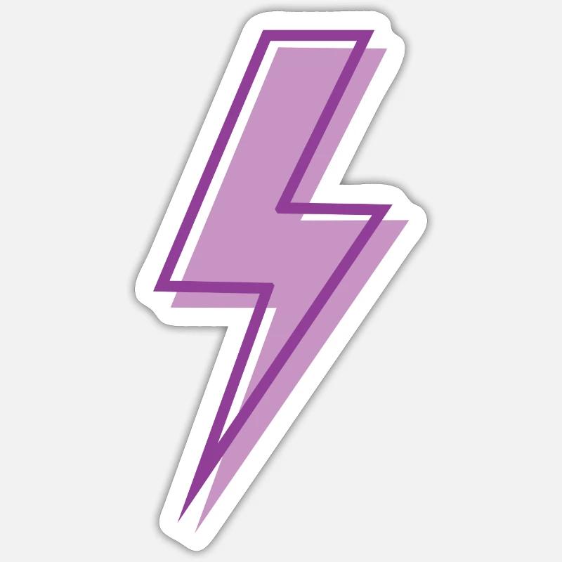 Eclair violet clair Sticker taille S (10 x 10 cm)