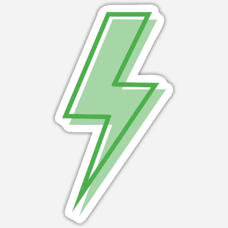 Eclair vert Sticker taille S (10 x 10 cm)