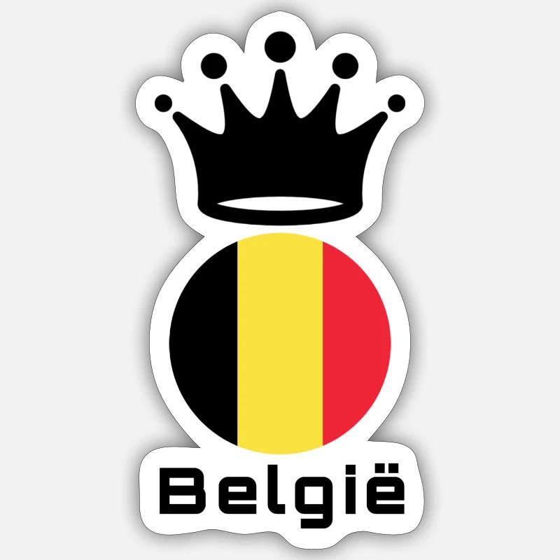 Belgique - Sticker taille S (10 x 10 cm) - blanc mat