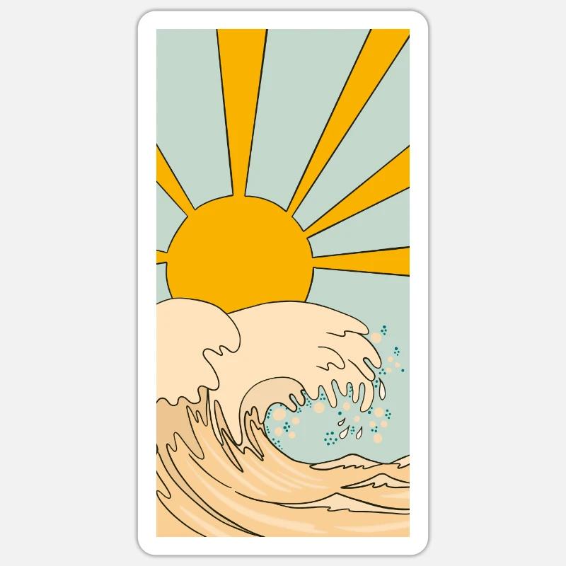 Sun and Waves Sticker taille S (10 x 10 cm)