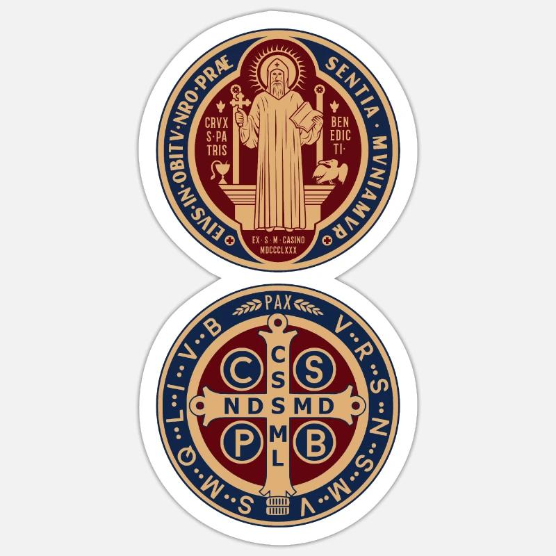 Médaille de saint Benoît de Nursie Sticker taille S (10 x 10 cm)