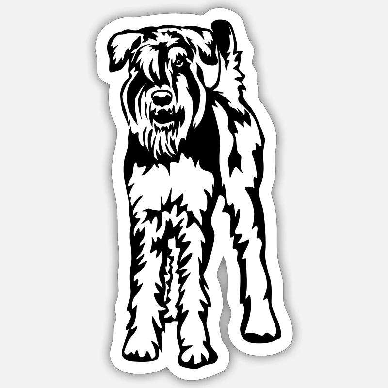 Schnauzer géant - Sticker taille S (10 x 10 cm) - blanc mat