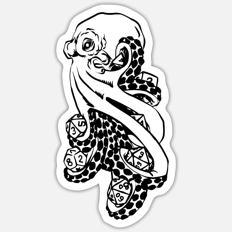 Kraken D20 RPG Game Sticker taille S (10 x 10 cm)