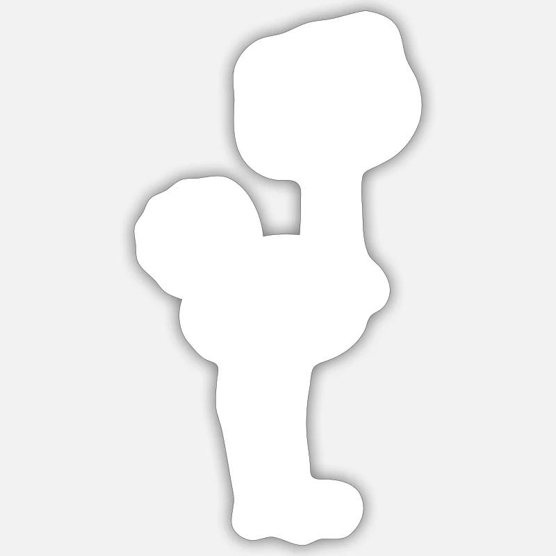 Strauß Comic Tier - Sticker Größe S (10 x 10 cm) - Mattweiß