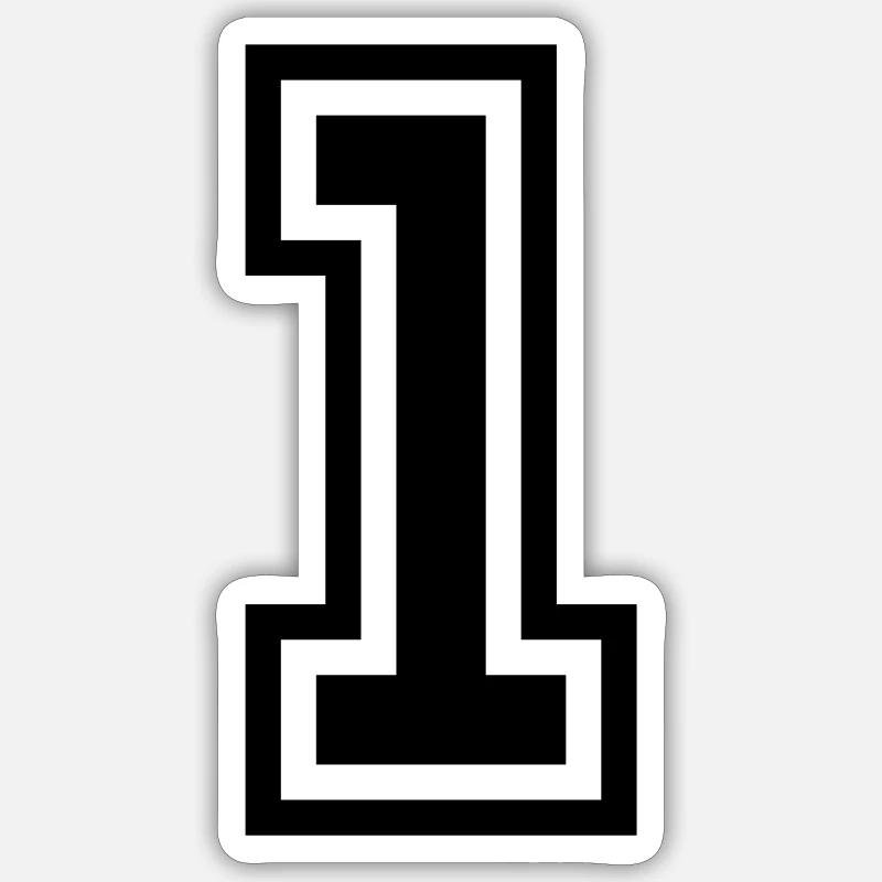 1 number symbol - Sticker size S (10 x 10 cm) - white matte