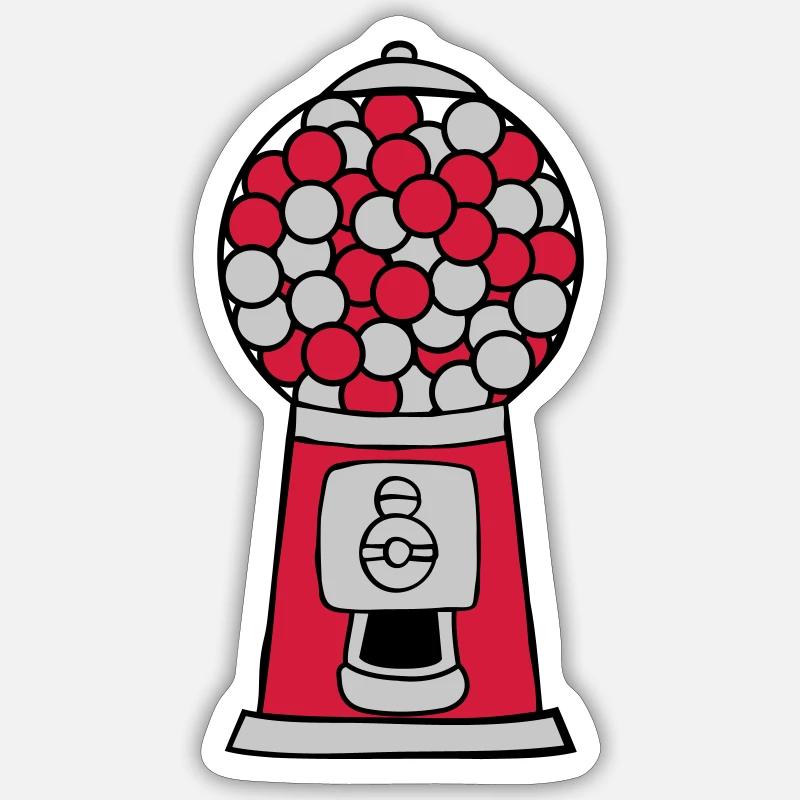 Distributeur de chewing-gum - Sticker taille S (10 x 10 cm) - blanc mat