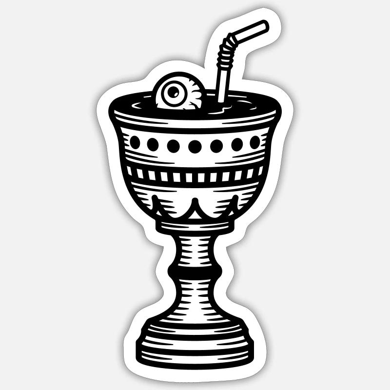 Vampire Cocktail - Sticker taille S (10 x 10 cm) - blanc mat
