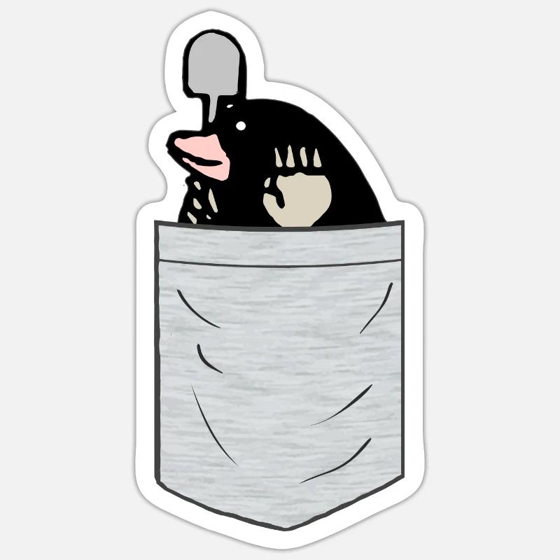 Mole Breast Pocket - Sticker size S (10 x 10 cm) - white matte