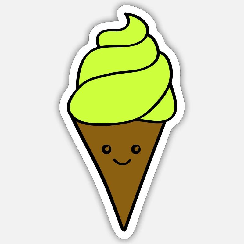 Glace Sourire - Sticker taille S (10 x 10 cm) - blanc mat