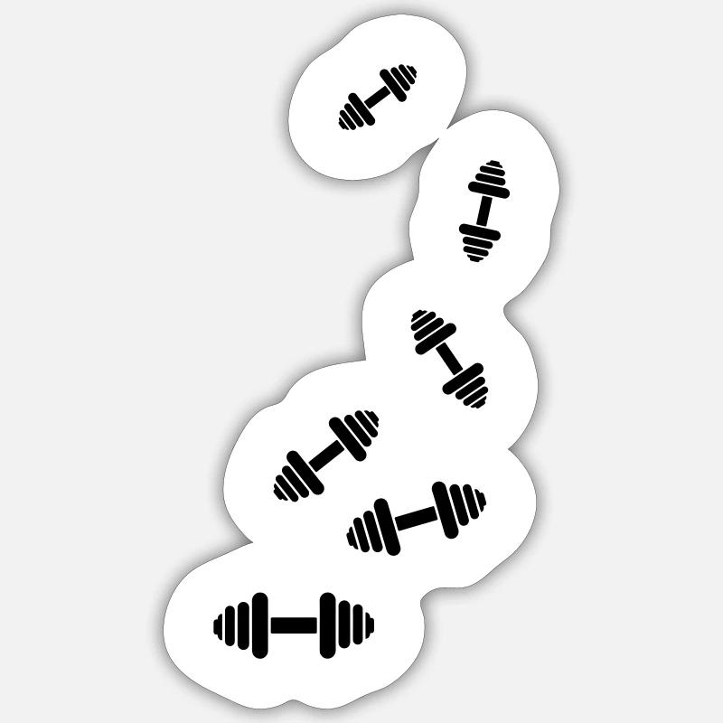 Dumbbell weights icon - Sticker size S (10 x 10 cm) - white matte
