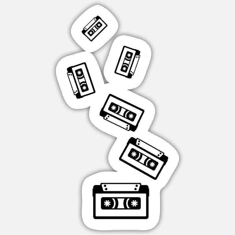 Symbole de cassette - Sticker taille S (10 x 10 cm) - blanc mat